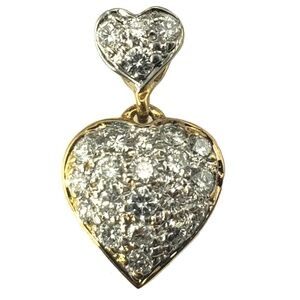 14 Karat Yellow Gold Diamond Heart Pendant #16832